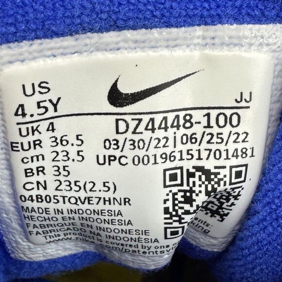 Nike Air Max Speed Turf Shoes Youth 4.5Y White Blue Yellow Training DZ4448-100 - Picture 9 of 10